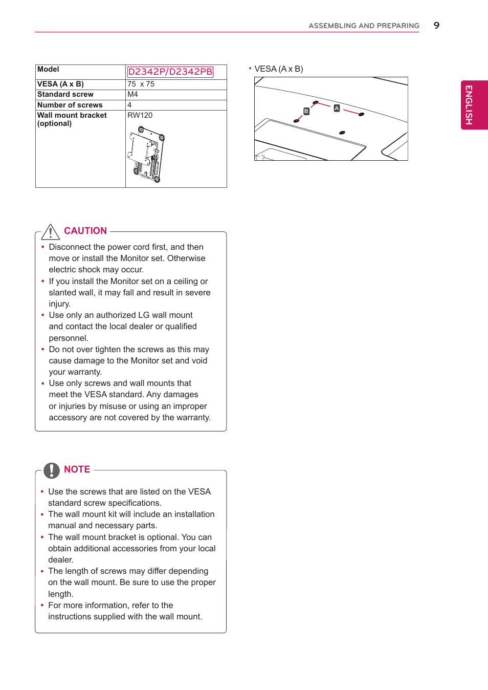 LG D2342PB-PN User Manual | Page 9 / 24