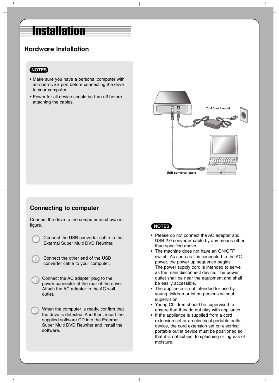 LG GSA-E40L User Manual | 4 pages