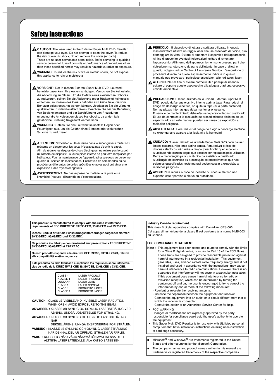 Safety instructions | LG GSA-E40L User Manual | Page 4 / 4