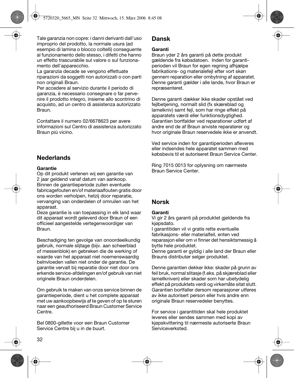 Braun 5610 Flex XP  EU User Manual | Page 32 / 33