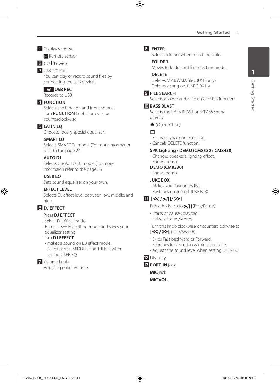LG CM8430 User Manual | Page 11 / 42