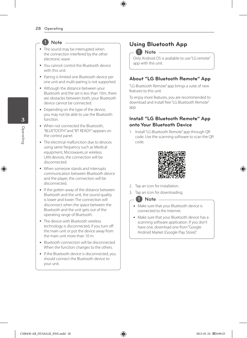 Using bluetooth app | LG CM8430 User Manual | Page 28 / 42