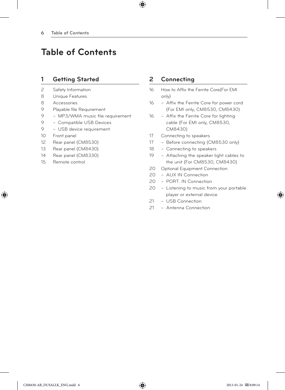 LG CM8430 User Manual | Page 6 / 42