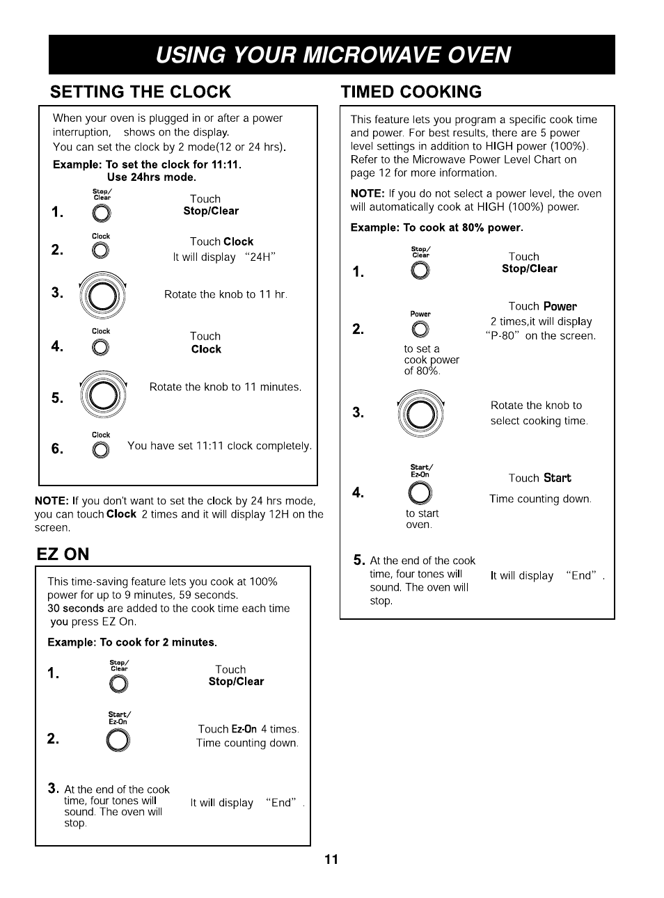 Using your microwave oven | LG MAR1140W User Manual | Page 11 / 24