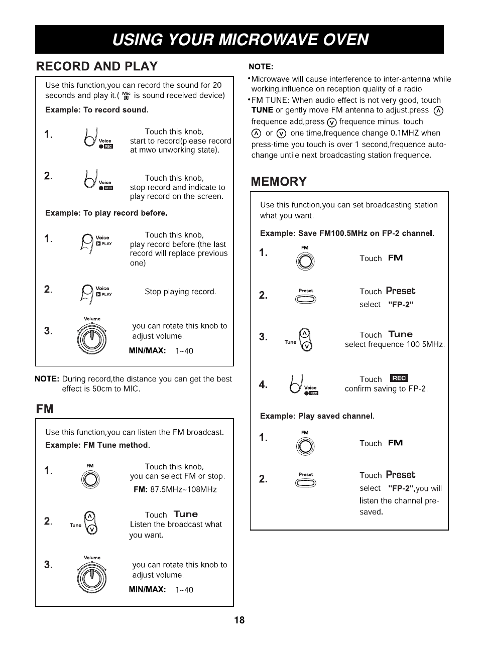 Using your microwave oven | LG MAR1140W User Manual | Page 18 / 24