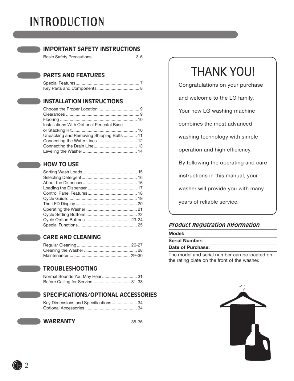 LG WM2701HV User Manual | Page 2 / 108