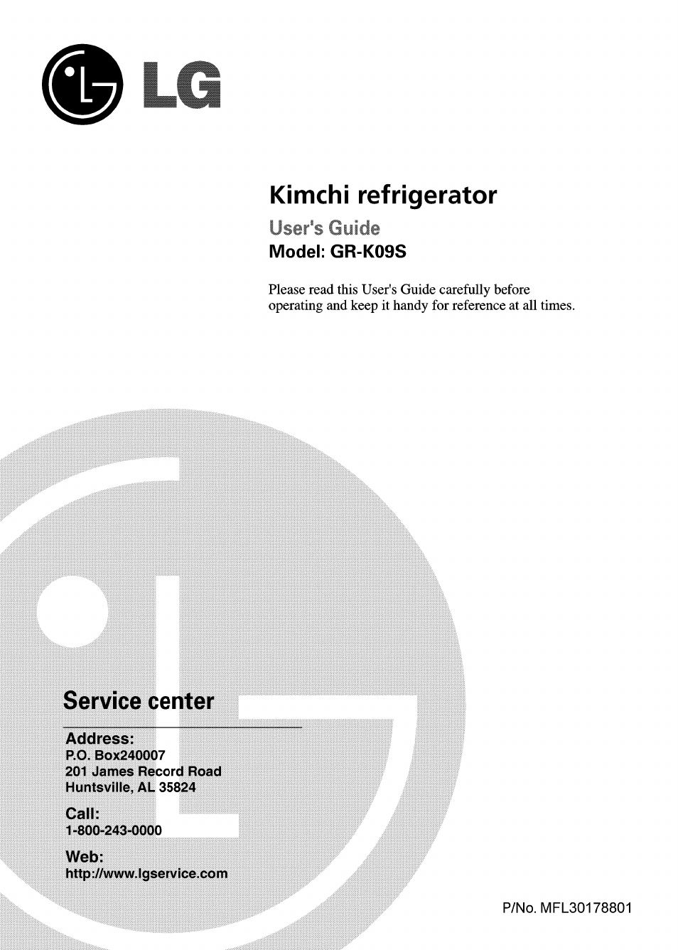 LG GR-K09S User Manual | 31 pages