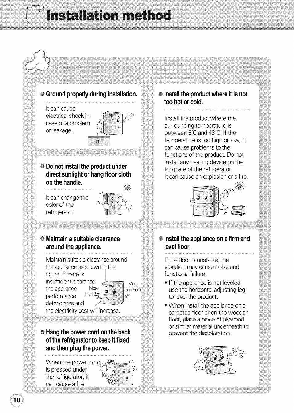Installation method, Lili | LG GR-K09S User Manual | Page 10 / 31