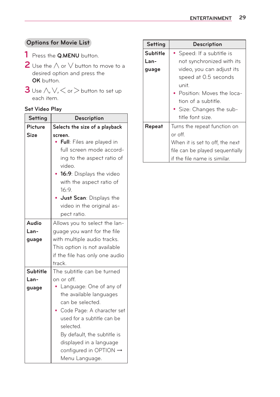 LG PA70G User Manual | Page 29 / 60