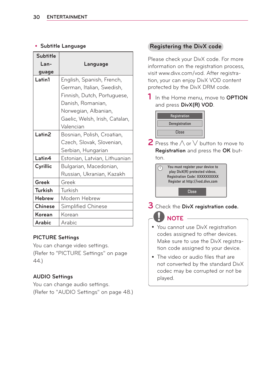 LG PA70G User Manual | Page 30 / 60