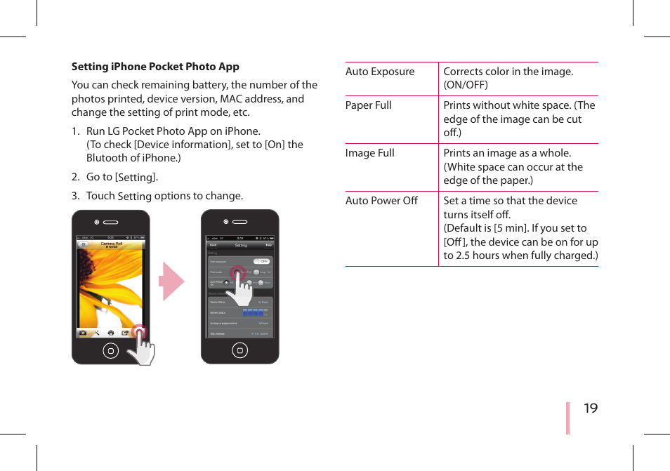 LG PD233 User Manual | Page 19 / 28