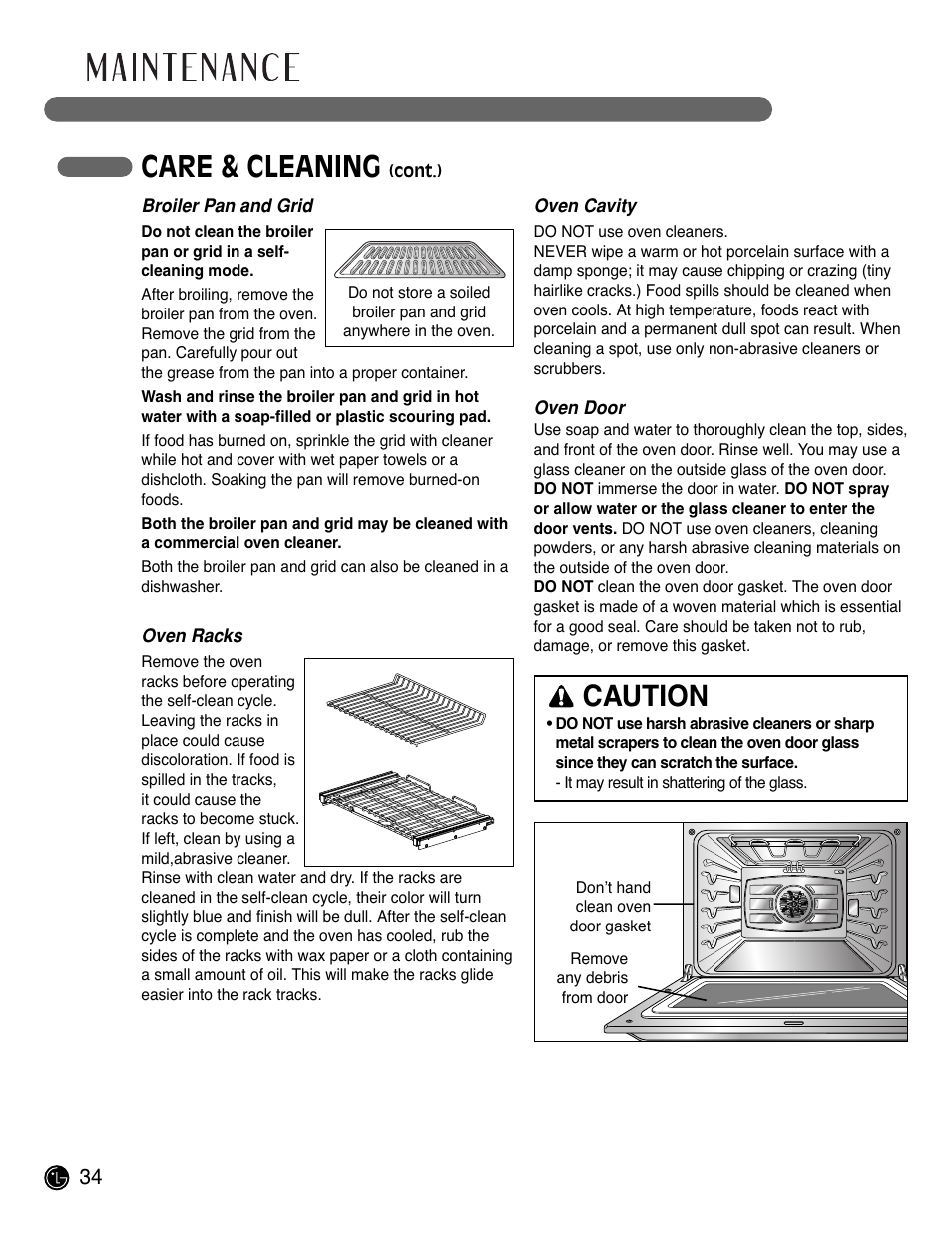 Care & cleaning, Caution | LG LSWD305ST User Manual | Page 34 / 80
