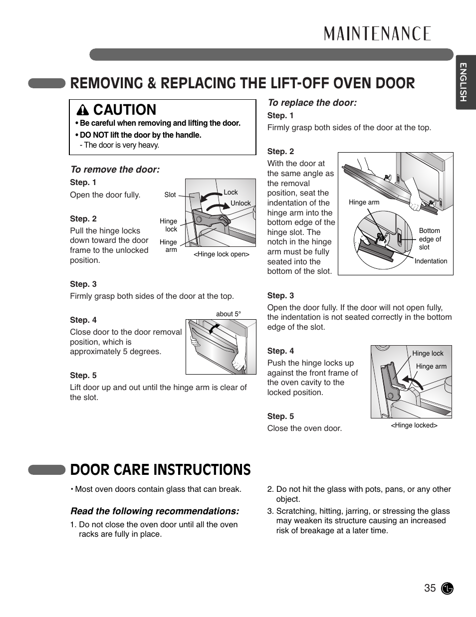 Caution | LG LSWD305ST User Manual | Page 35 / 80