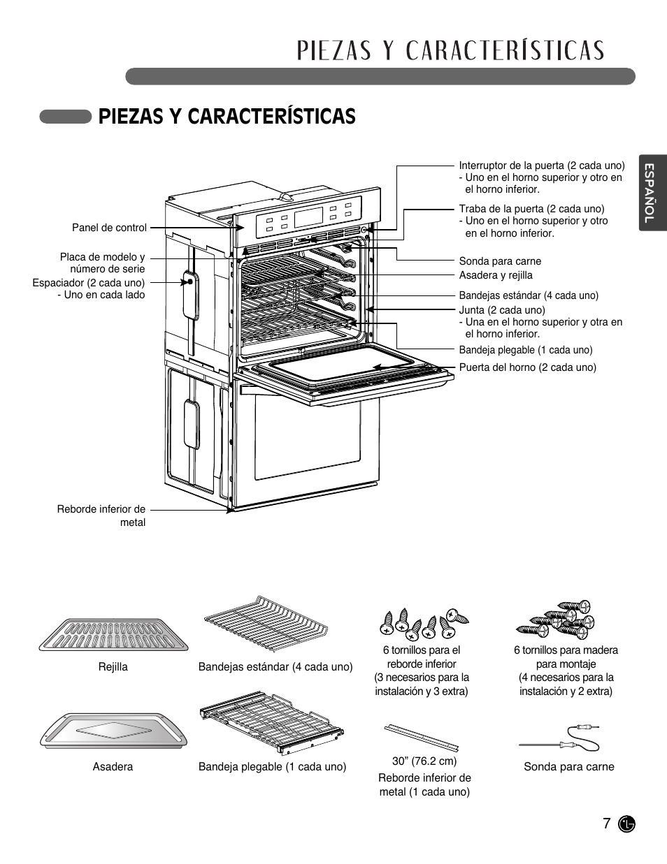 Piezas y características | LG LSWD305ST User Manual | Page 47 / 80