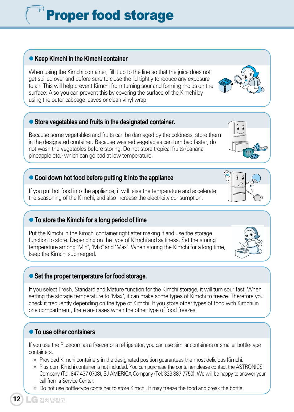 Proper food storage | LG GR-K30PS User Manual | Page 49 / 74