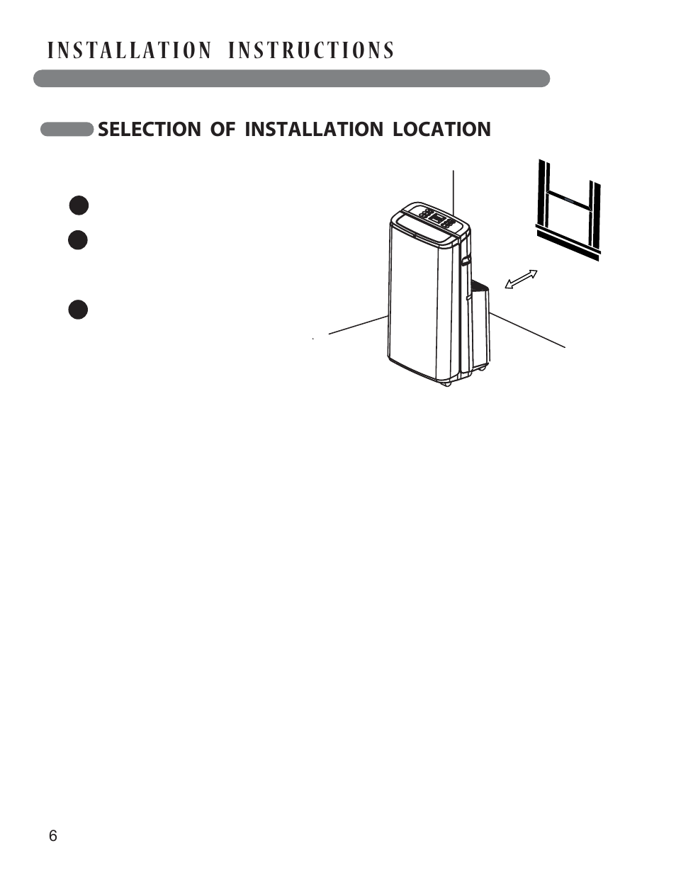 Selection of installation location | LG LP1213GXR User Manual | Page 16 / 28