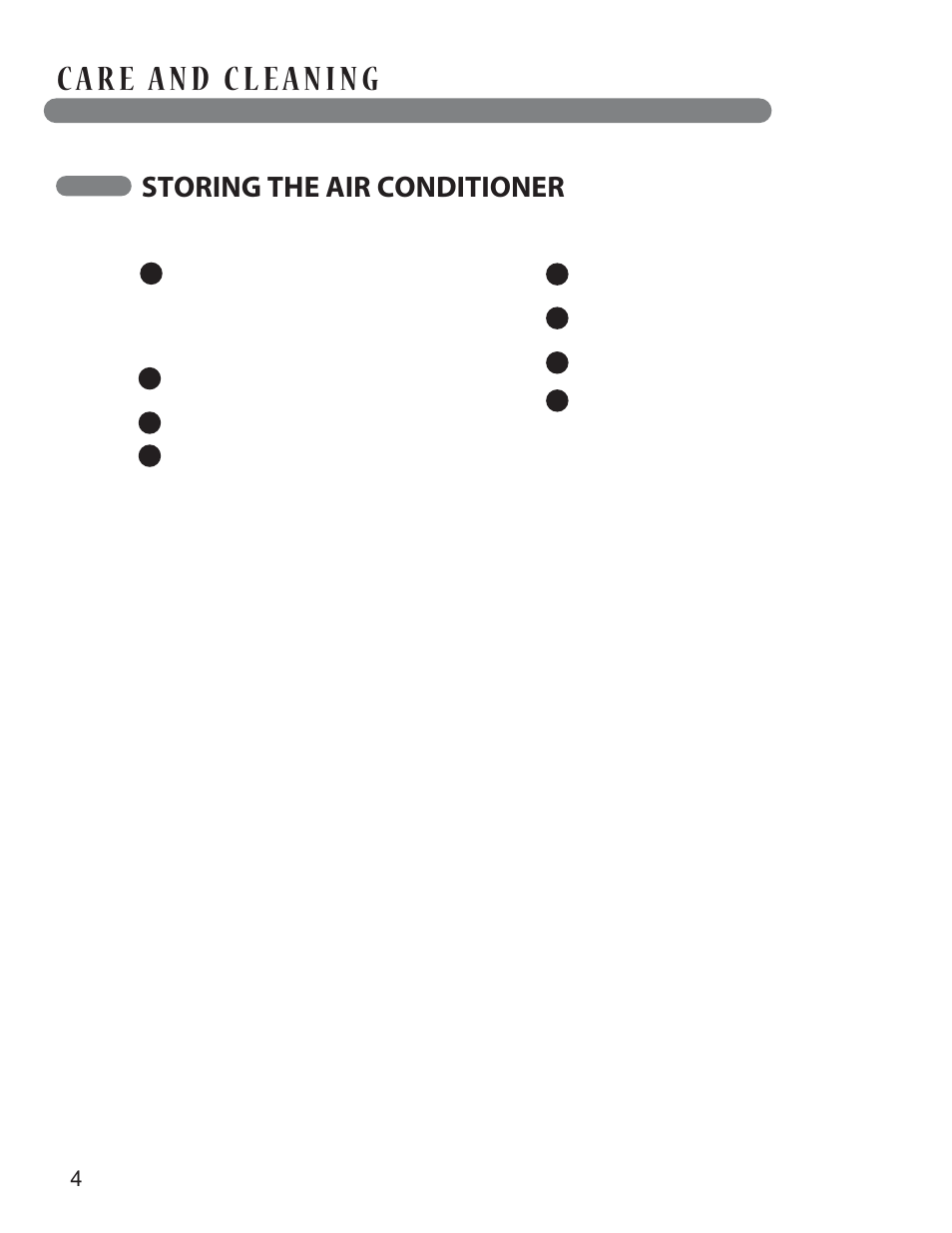 Storing the air conditioner | LG LP1213GXR User Manual | Page 24 / 28