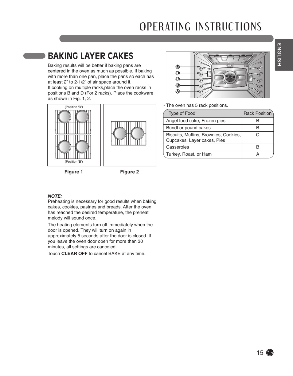 Baking layer cakes | LG LWS3010ST User Manual | Page 15 / 76