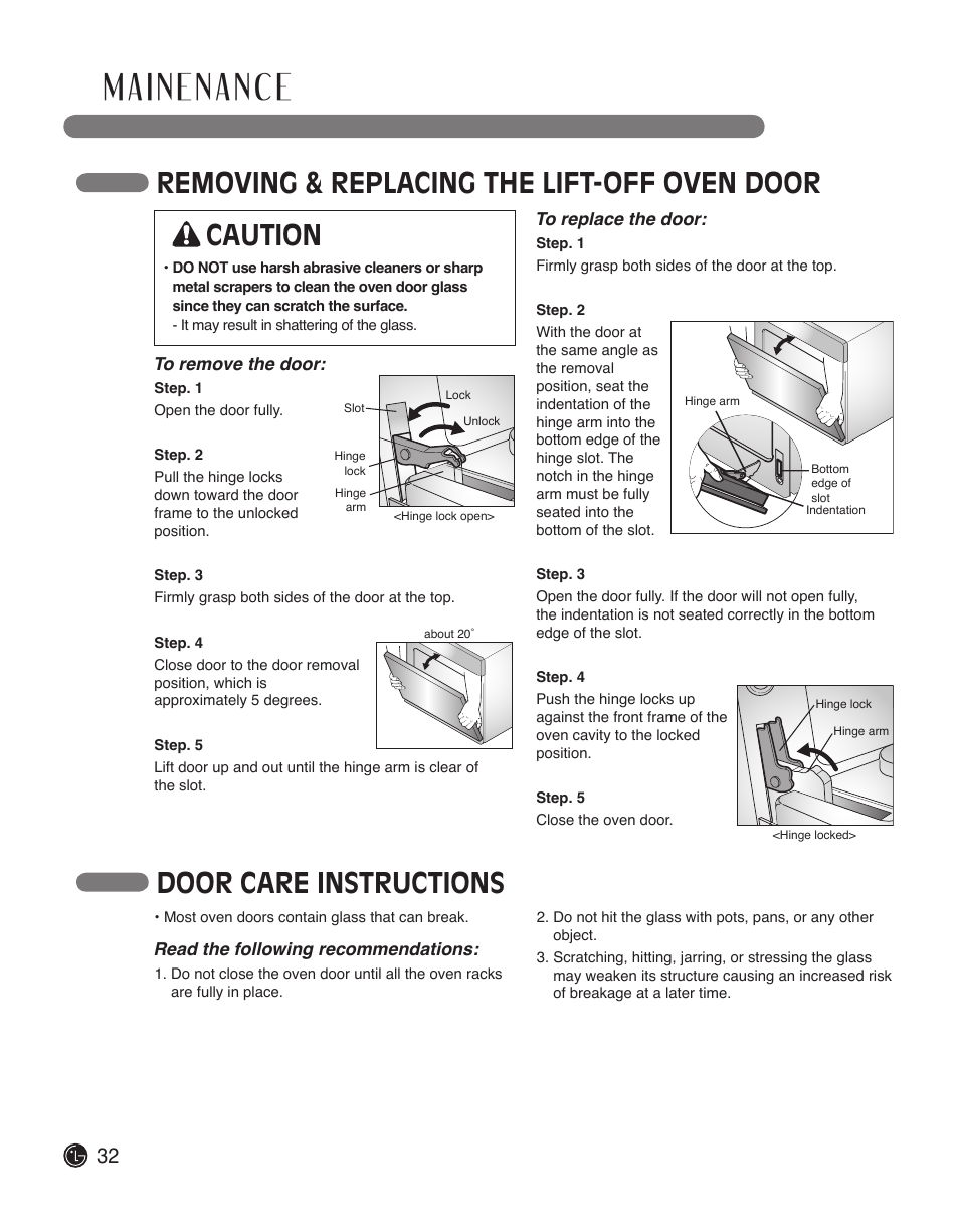 Caution, Read the following recommendations | LG LWS3010ST User Manual | Page 32 / 76