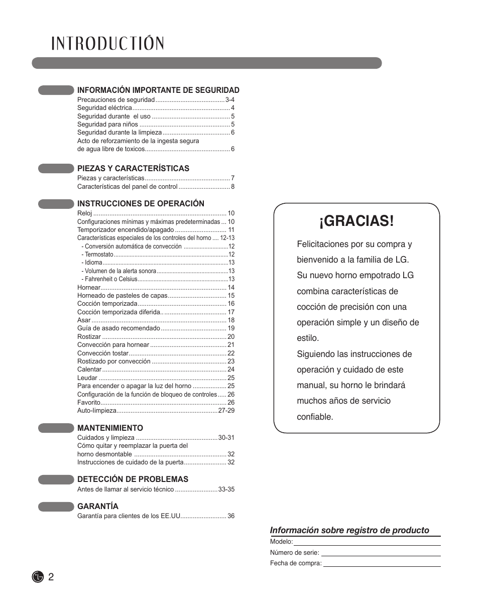 Gracias | LG LWS3010ST User Manual | Page 38 / 76