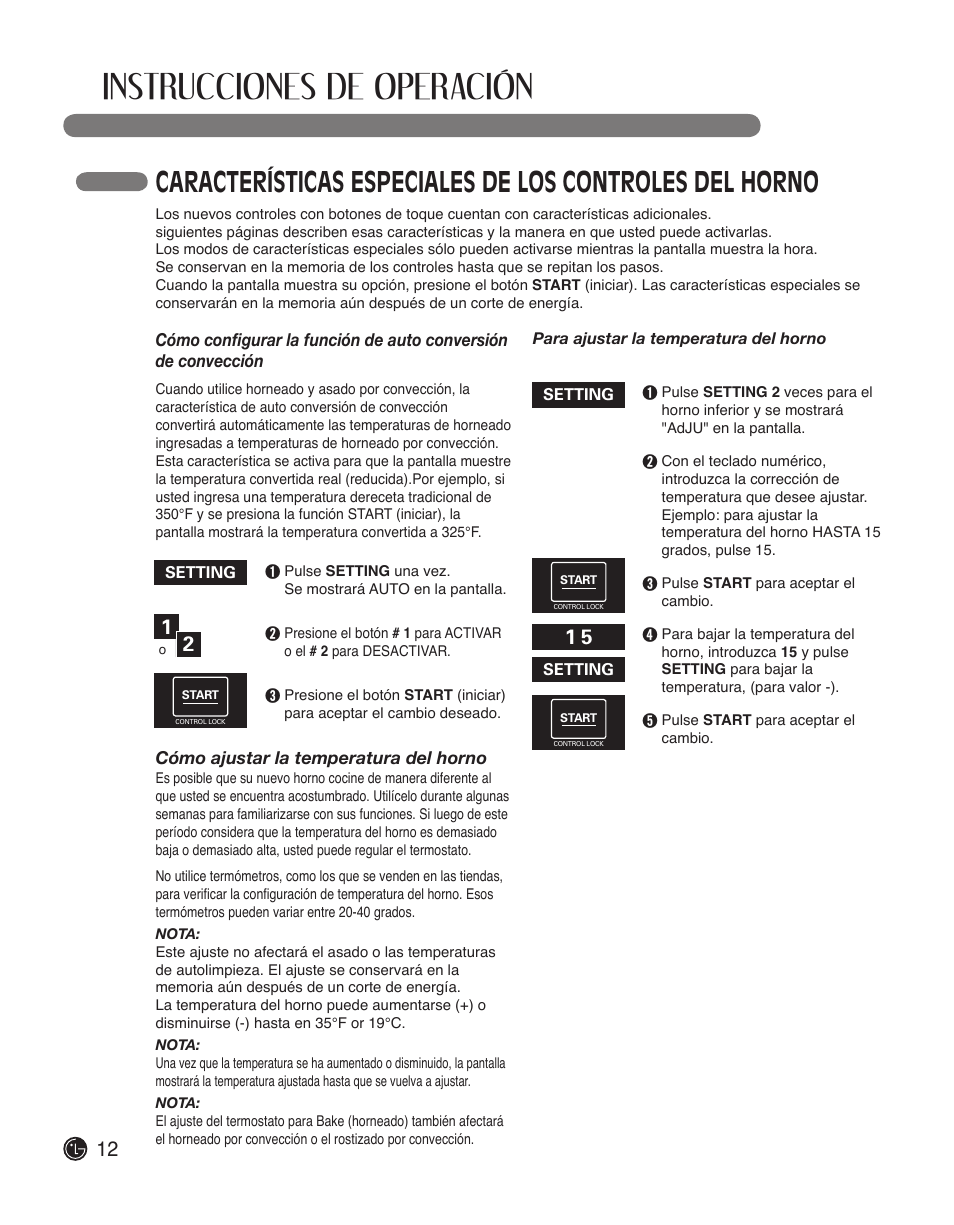 Instrucciones de operación | LG LWS3010ST User Manual | Page 48 / 76