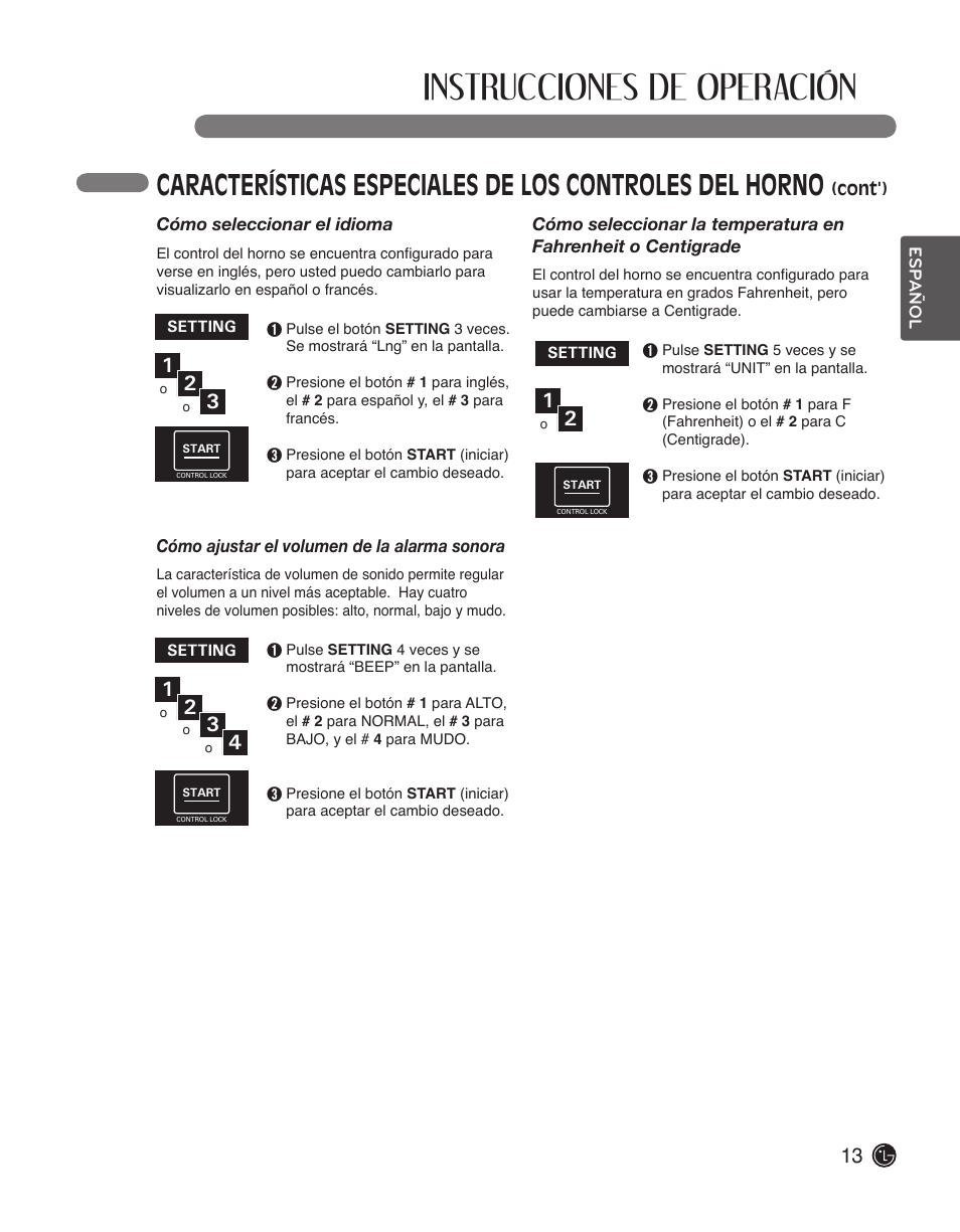 Instrucciones de operación | LG LWS3010ST User Manual | Page 49 / 76