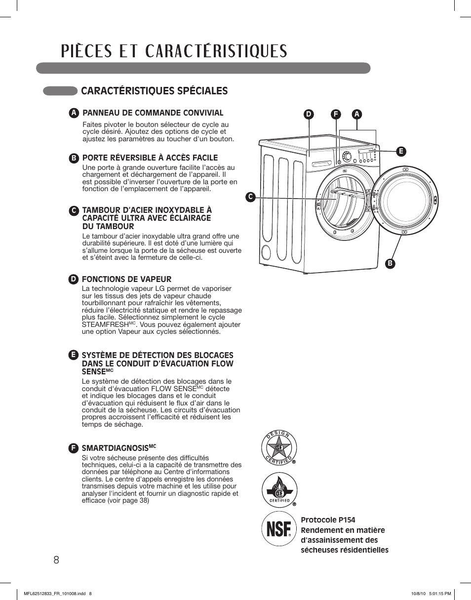 Caractéristiques spéciales | LG DLGX3361R User Manual | Page 104 / 148