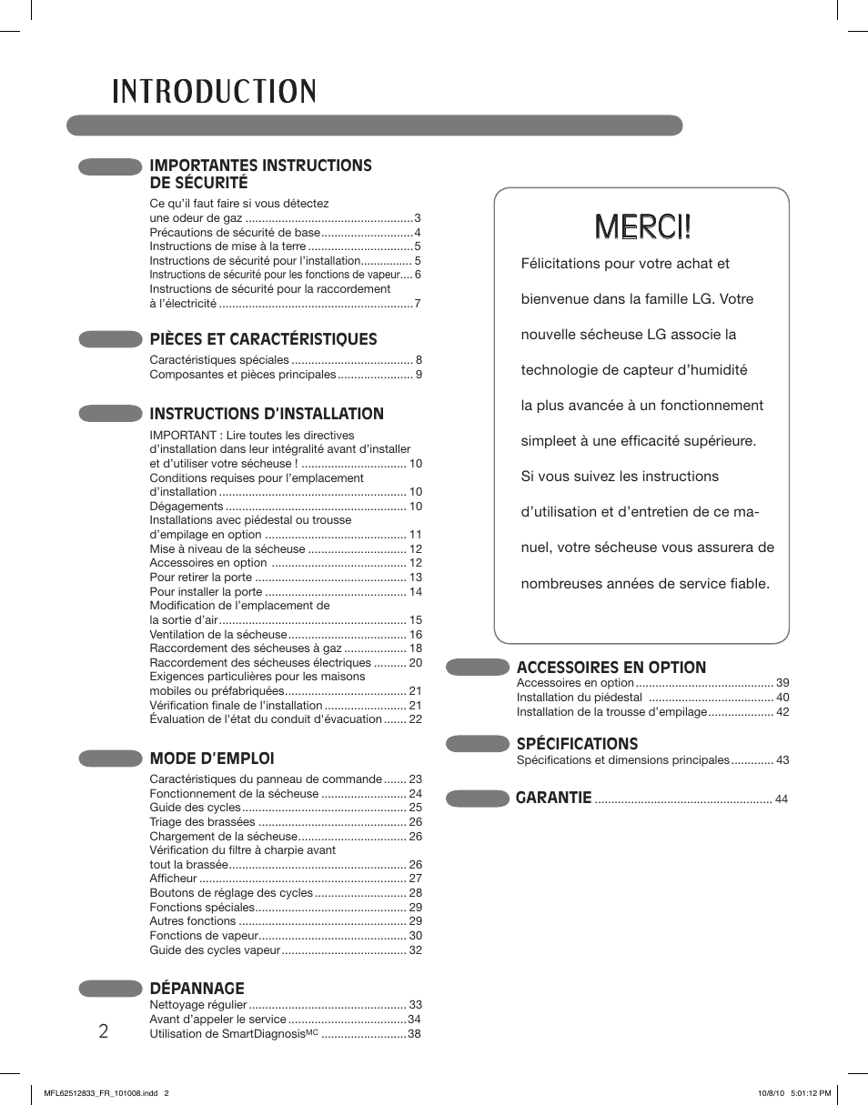 Merci | LG DLGX3361R User Manual | Page 98 / 148