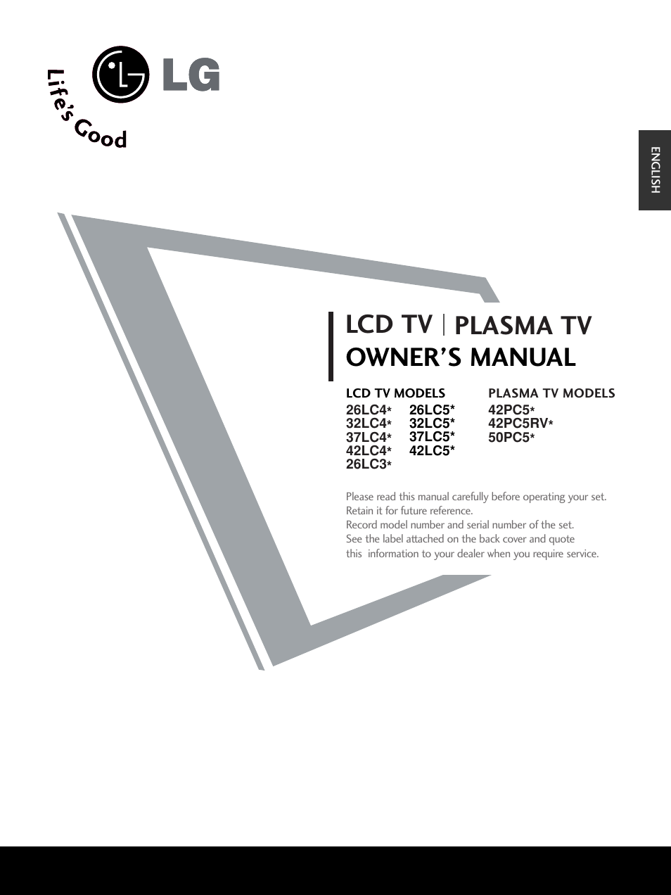 LG 37LC51 User Manual | 84 pages