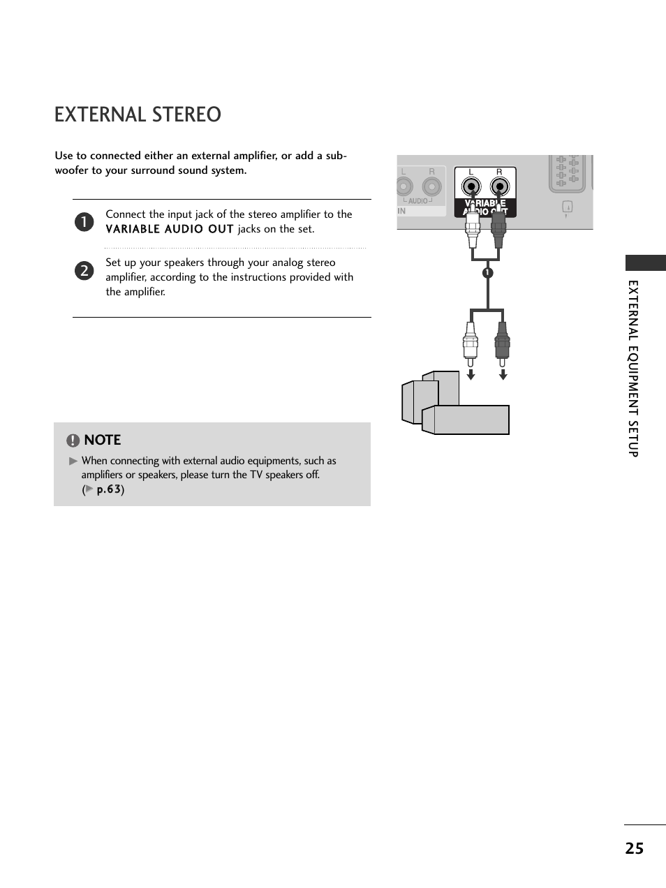 External stereo | LG 37LC51 User Manual | Page 27 / 84
