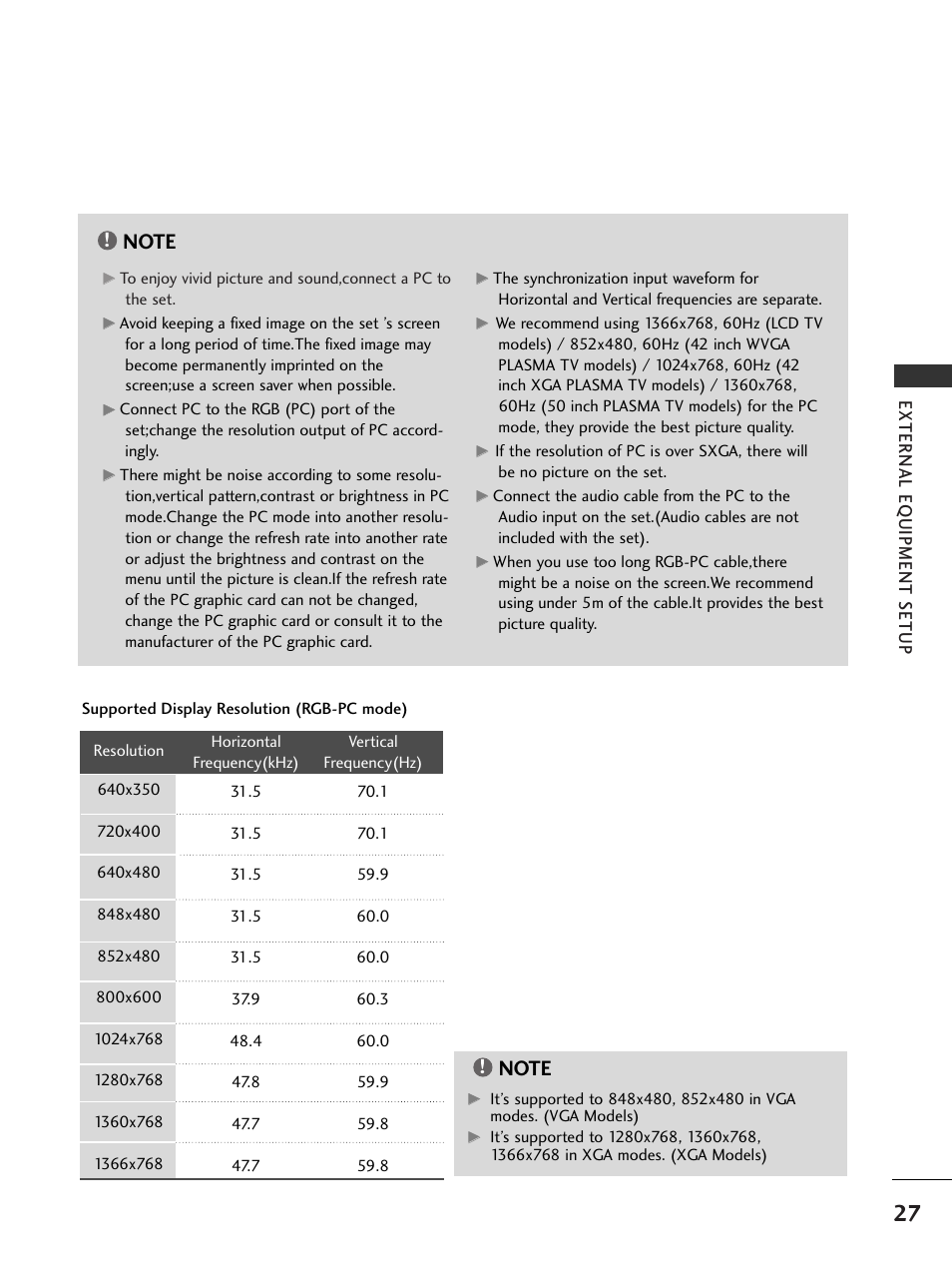 External eq uipment setup | LG 37LC51 User Manual | Page 29 / 84