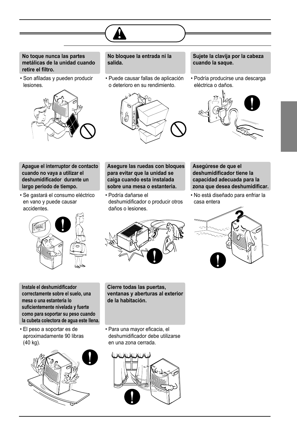Esp a ñ ol a a tención tención, Instalación | LG ZD30 User Manual | Page 21 / 35
