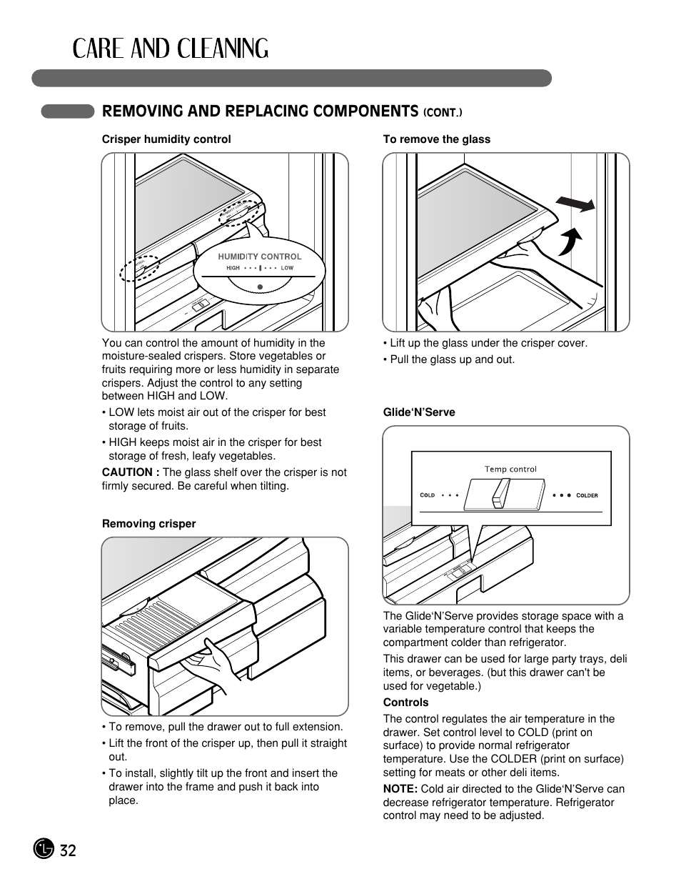 Removing and replacing components | LG LFX25961ST User Manual | Page 32 / 44