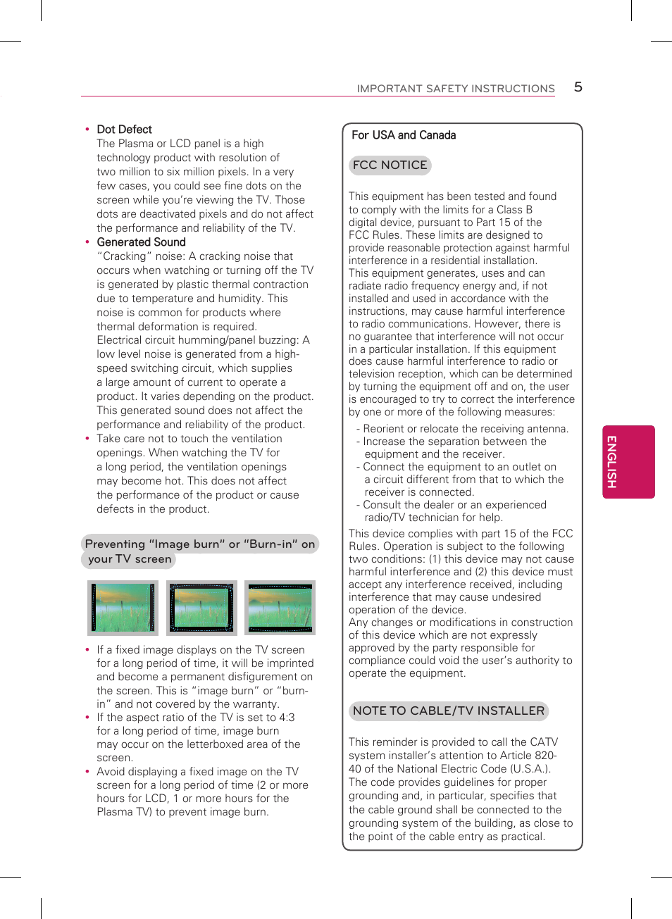 LG 60PN5700 User Manual | Page 5 / 52