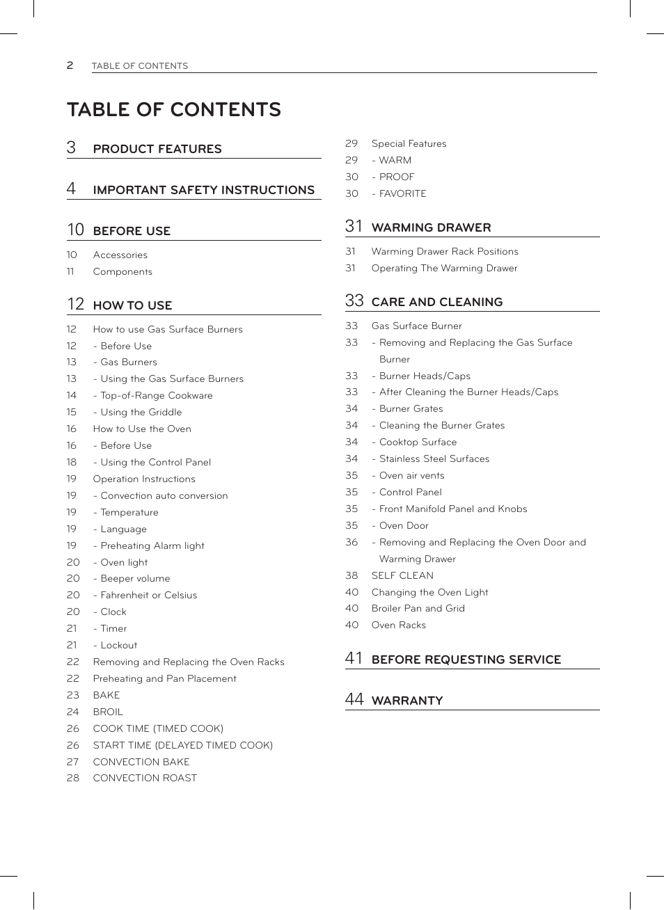 LG LSRG309ST User Manual | Page 2 / 92