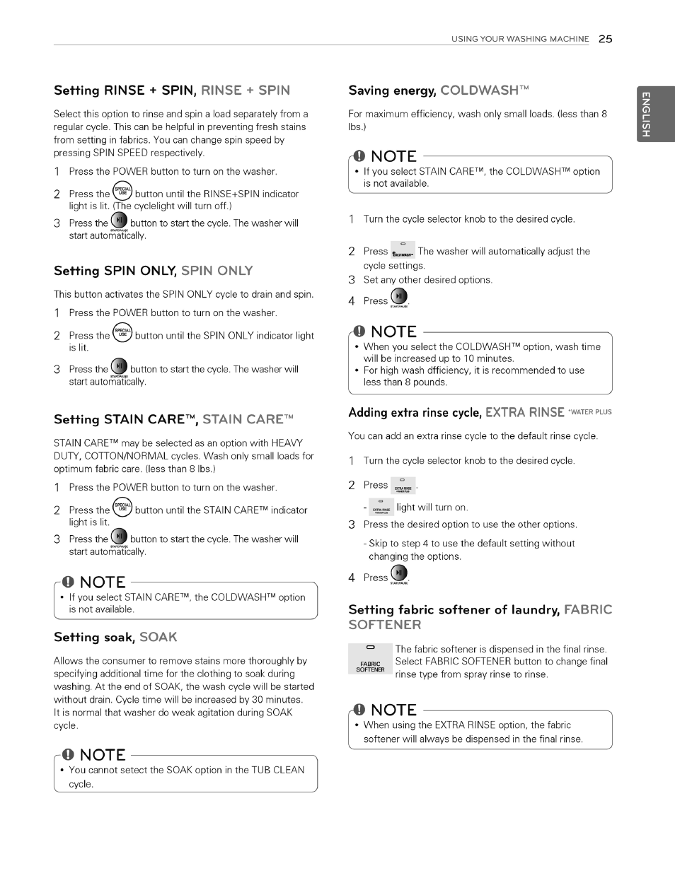 O note, Ro note, R« note | LG WT4970CW User Manual | Page 25 / 76