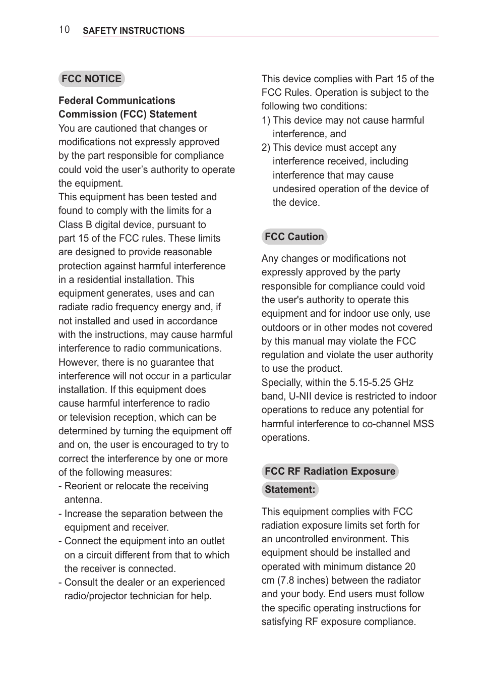 LG PF85U User Manual | Page 10 / 120