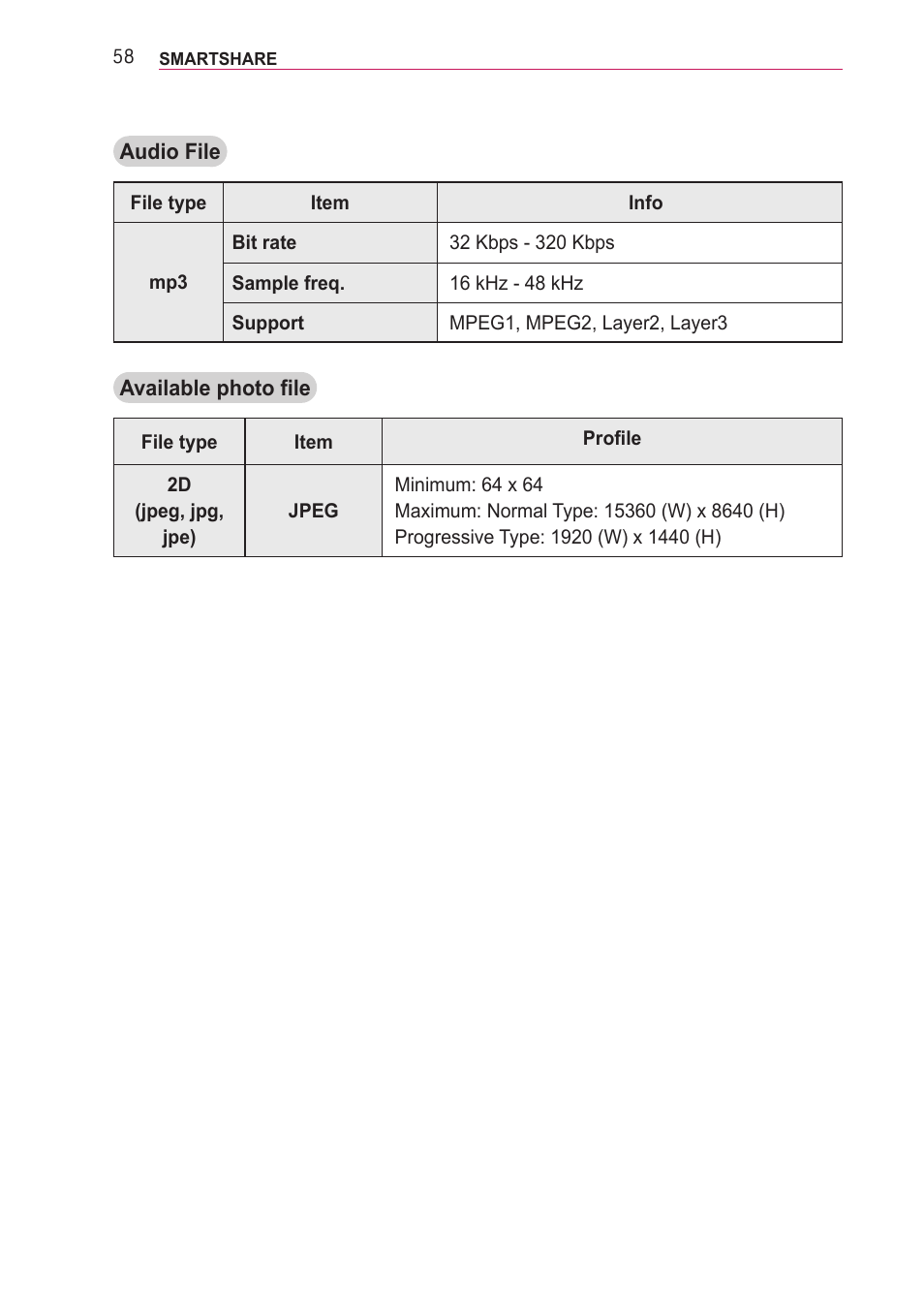 LG PF85U User Manual | Page 58 / 120