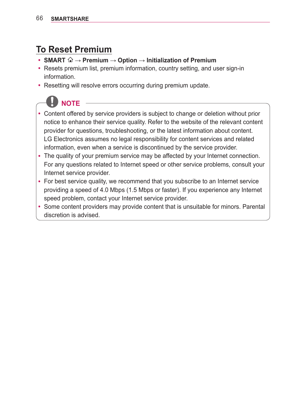 To reset premium | LG PF85U User Manual | Page 66 / 120