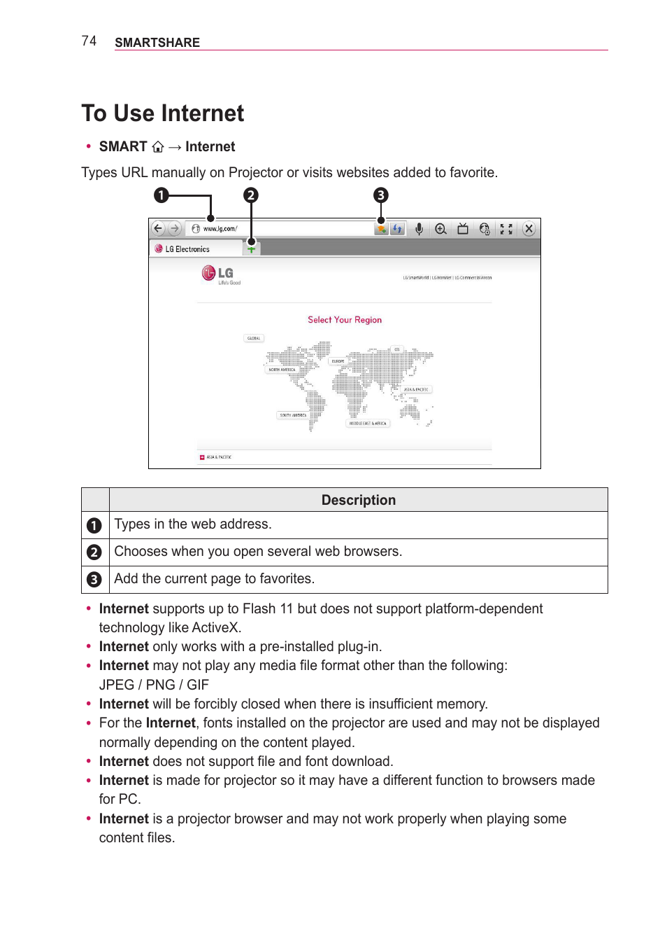 To use internet | LG PF85U User Manual | Page 74 / 120