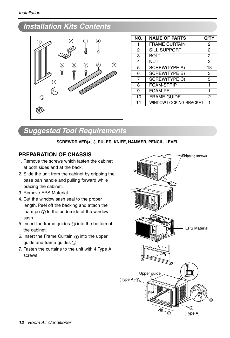 Preparation of chassis | LG LW1210HR User Manual | Page 12 / 44