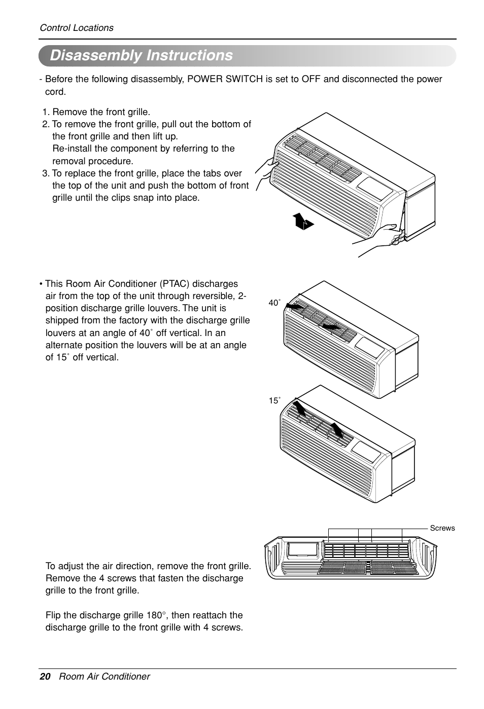 Disassembly instructions | LG LP090HED1 User Manual | Page 20 / 27