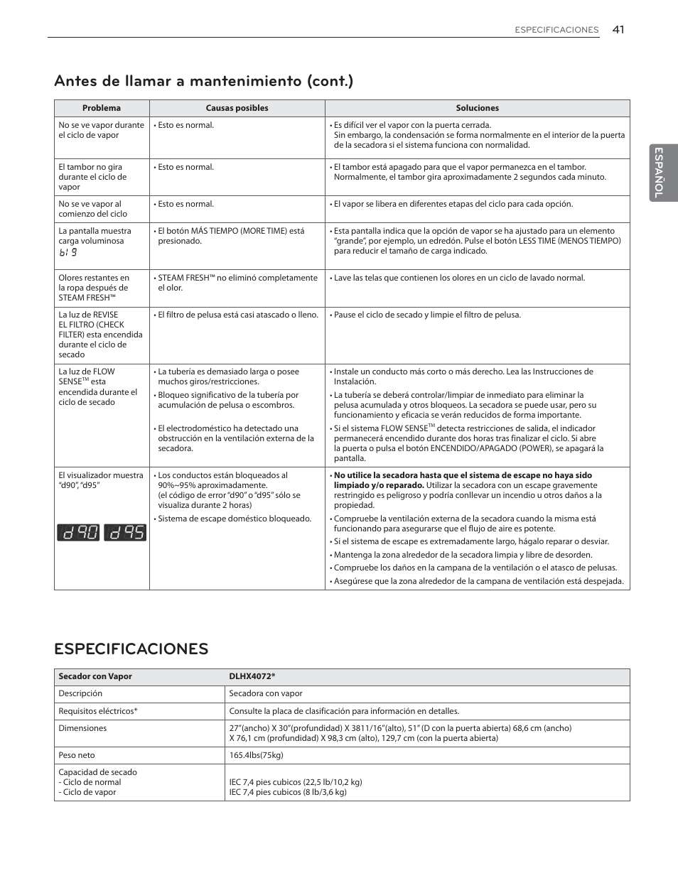 LG DLHX4072W User Manual | Page 85 / 92