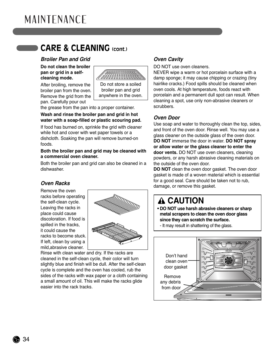 Care & cleaning, Caution | LG LWD3081ST User Manual | Page 34 / 80