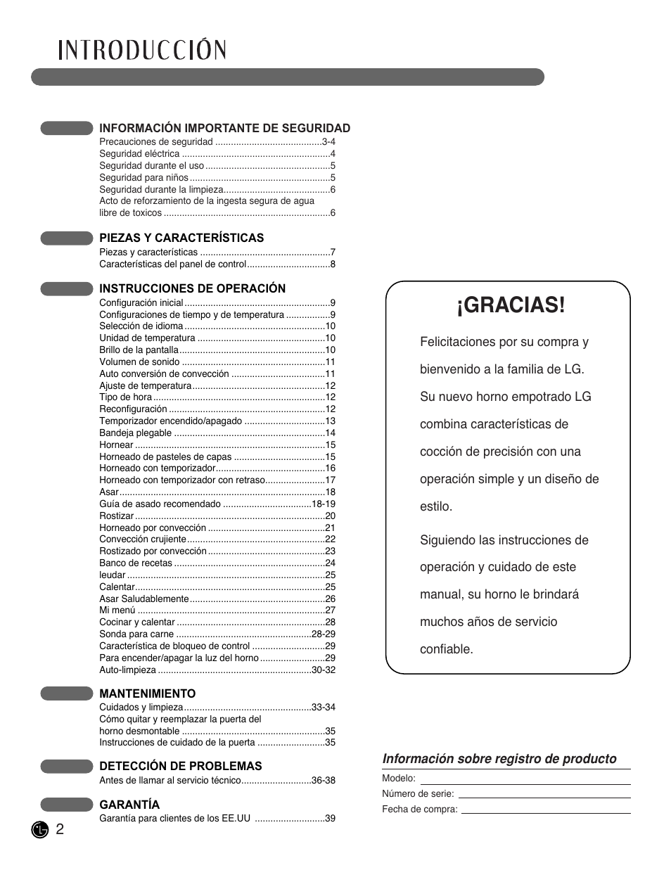 Gracias | LG LWD3081ST User Manual | Page 42 / 80