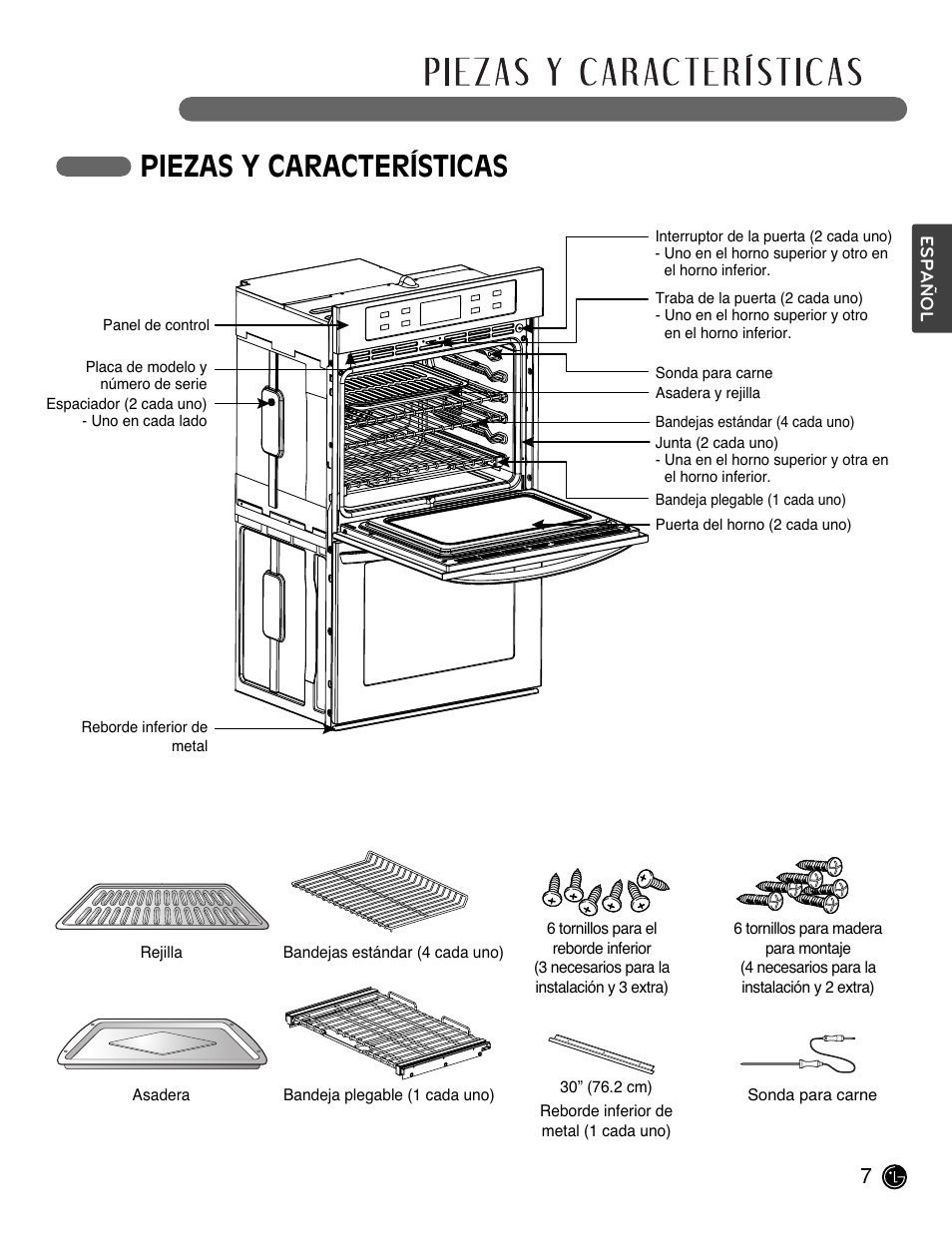 Piezas y características | LG LWD3081ST User Manual | Page 47 / 80