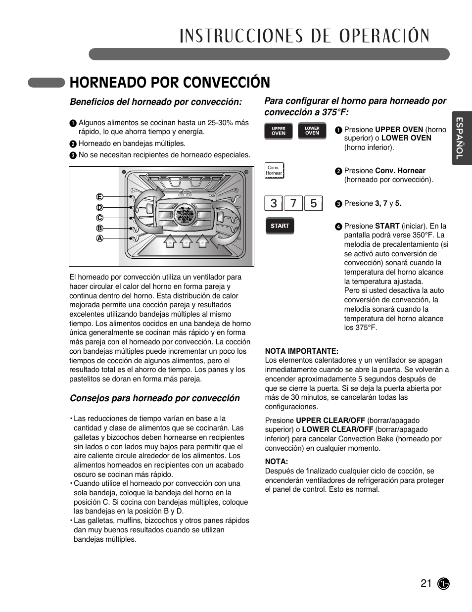 Horneado por convección | LG LWD3081ST User Manual | Page 61 / 80