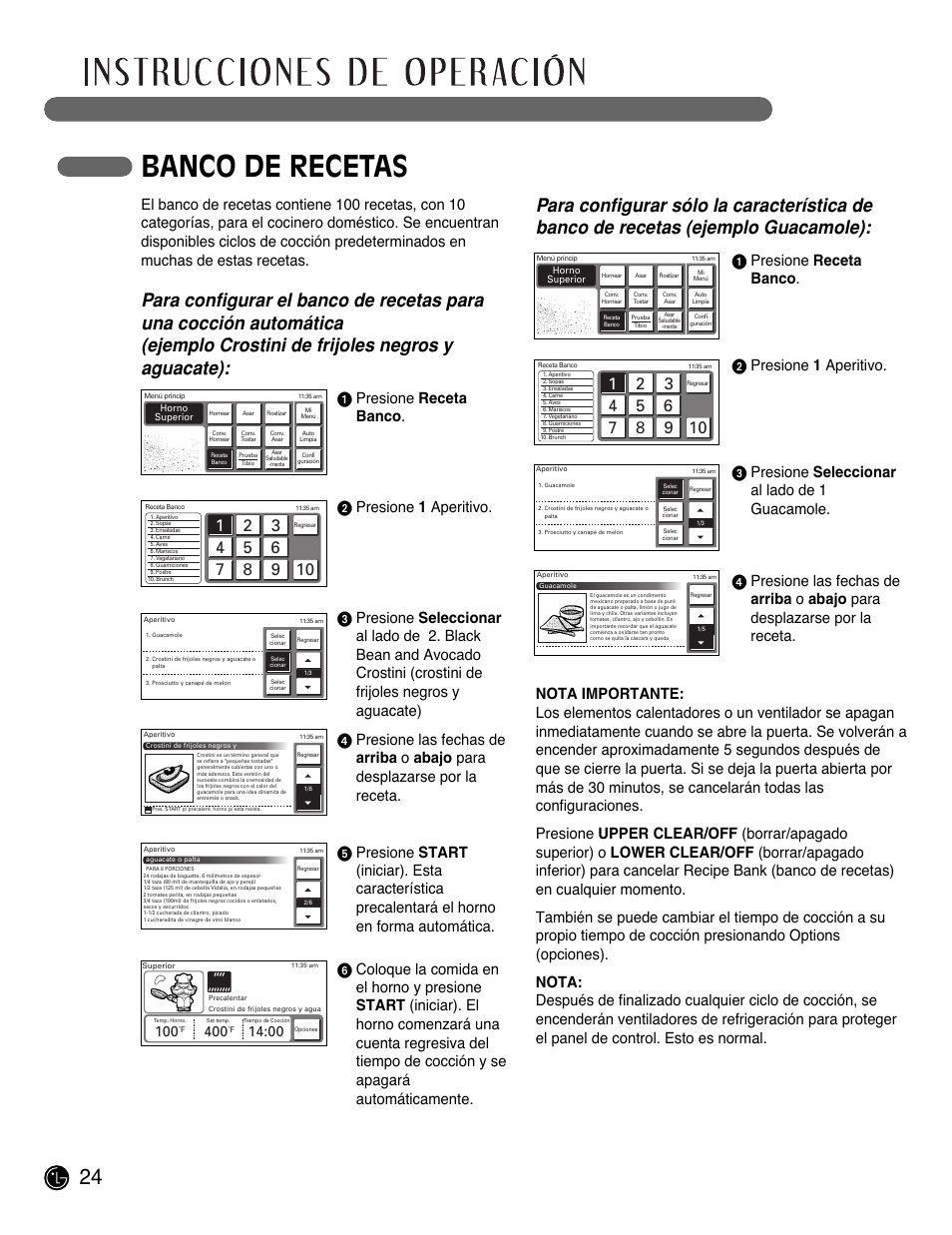 Banco de recetas | LG LWD3081ST User Manual | Page 64 / 80