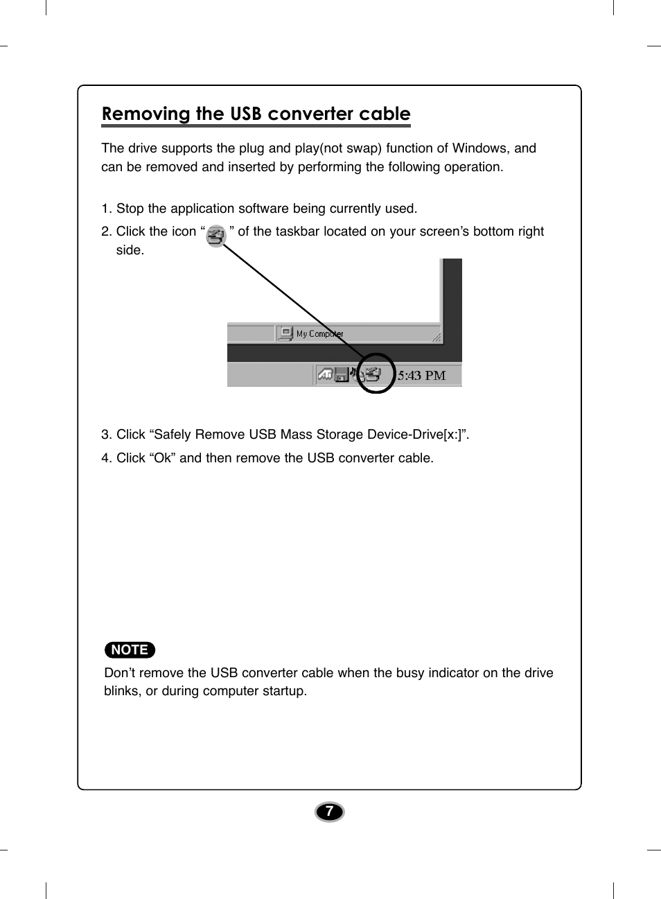 Removing the usb converter cable | LG BE14NU40 User Manual | Page 10 / 15