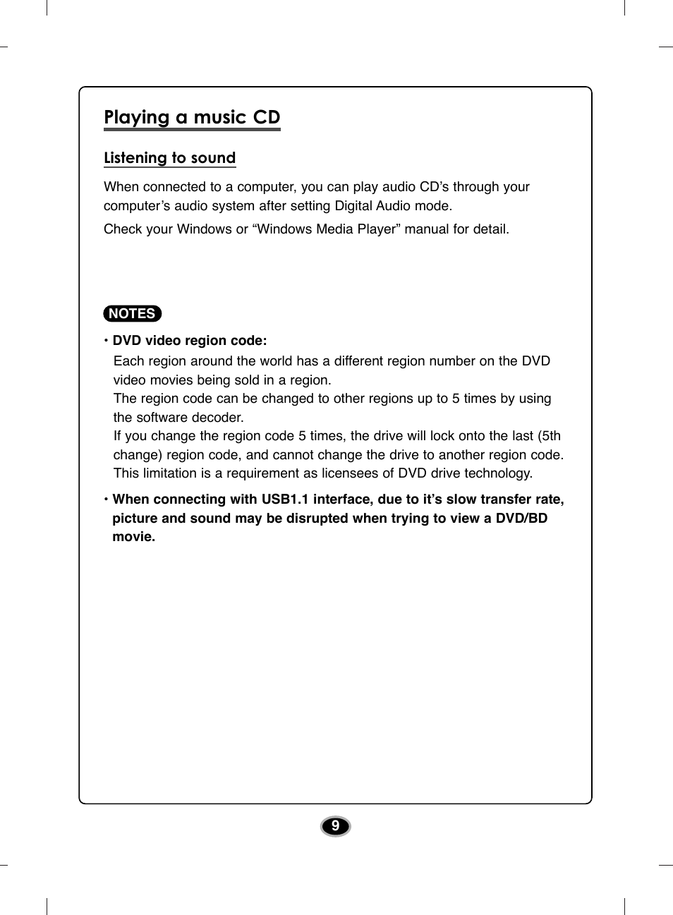 Playing a music cd | LG BE14NU40 User Manual | Page 12 / 15